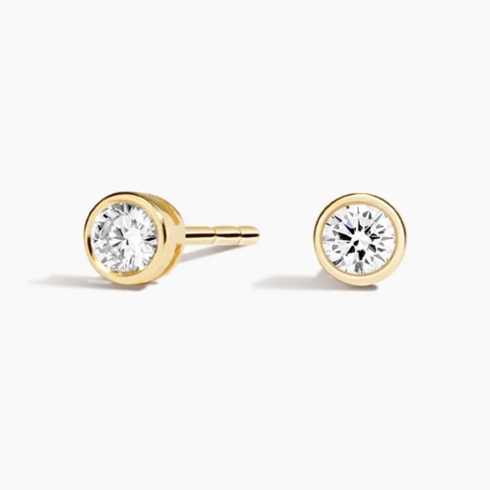 Natural Diamond Bezel Setting Stud - 0.25ct Total Weight